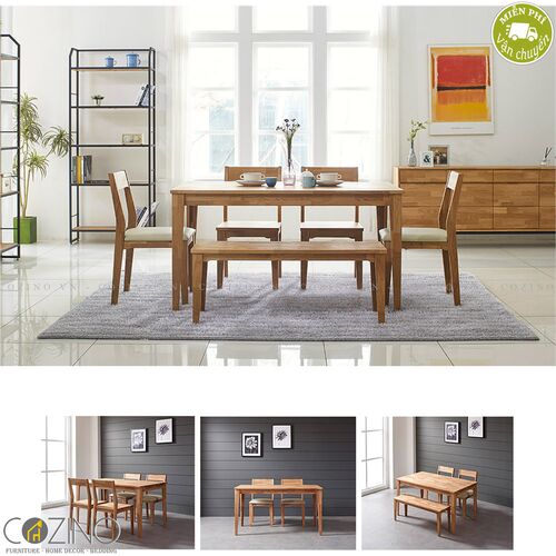 Bộ bàn ăn 4 chỗ Calla gỗ cao su- đẹp, giá rẻ tại hcm và hà nội