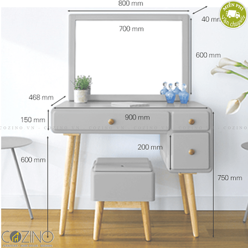 Bộ bàn trang điểm Camelia gỗ cao su- đẹp, giá rẻ tại hcm và hà nội