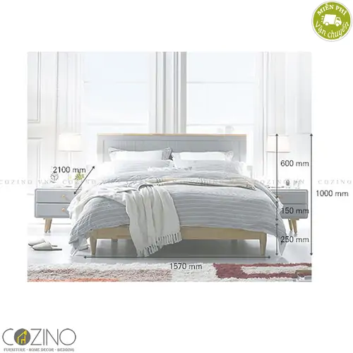 Giường ngủ Camelia (gỗ cao su nhiều kích thước)- đẹp, giá rẻ tại hcm và hà nội