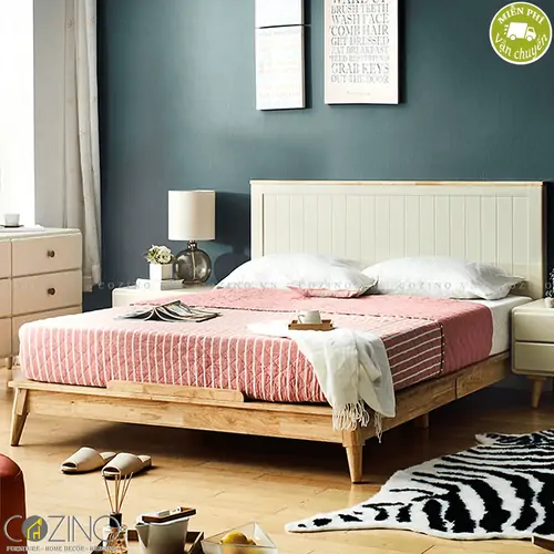 Giường ngủ Pansy (gỗ cao su nhiều kích thước)- đẹp, giá rẻ tại hcm và hà nội