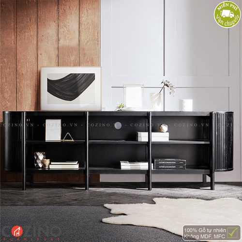 Tủ trưng bày, tủ tivi Flavio - Màu đen- đẹp, giá rẻ tại hcm và hà nội