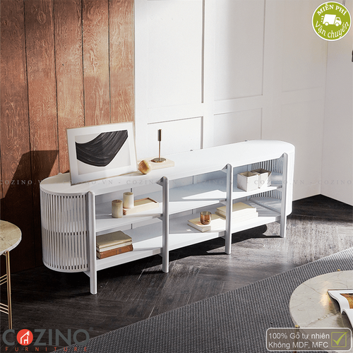 Tủ trưng bày, tủ tivi Flavio - Màu trắng- đẹp, giá rẻ tại hcm và hà nội