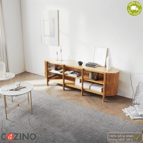 Tủ trưng bày, tủ tivi Flavio - Màu gỗ tự nhiên- đẹp, giá rẻ tại hcm và hà nội