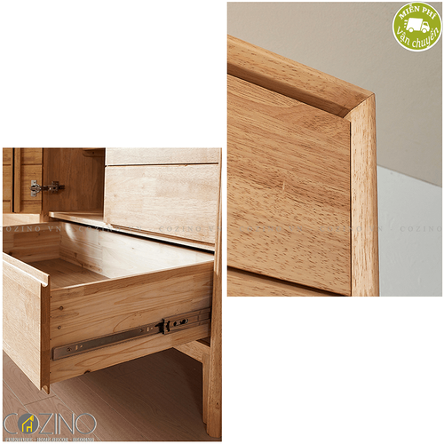 Bộ tủ quần áo và bàn trang điểm Poppy gỗ cao su- đẹp, giá rẻ tại hcm và hà nội