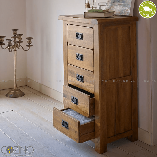 Tủ 5 ngăn kéo 5 tầng Original Rustic gỗ sồi Mỹ- đẹp, giá rẻ tại hcm và hà nội