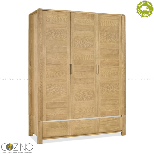 Tủ quần áo Chain 3 cánh 2 ngăn kéo gỗ sồi (nhiều kích thước)- đẹp, giá rẻ tại hcm và hà nội