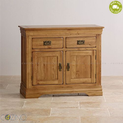 Tủ chén nhỏ French Farmhouse gỗ sồi Mỹ 1m- đẹp, giá rẻ tại hcm và hà nội