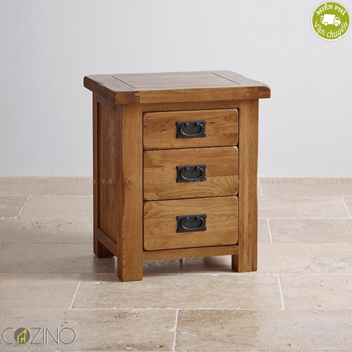 Tủ đầu giường Original Rustic 3 ngăn gỗ sồi Mỹ- đẹp, giá rẻ tại hcm và hà nội