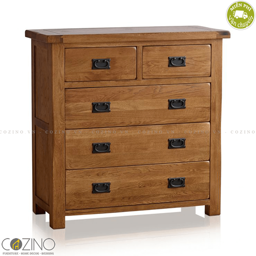 Tủ 5 ngăn kéo 4 tầng Original Rustic gỗ sồi Mỹ- đẹp, giá rẻ tại hcm và hà nội