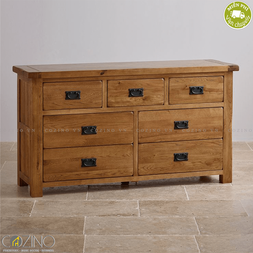 Tủ 7 ngăn kéo 3 tầng Original Rustic gỗ sồi Mỹ- đẹp, giá rẻ tại hcm và hà nội