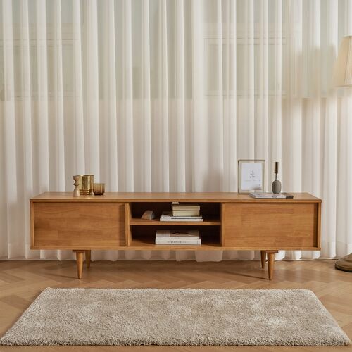 Tủ tivi Iris cánh lùa gỗ cao su- đẹp, giá rẻ tại hcm và hà nội