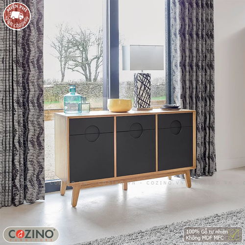 Tủ chén Spot 3 cánh 3 ngăn kéo gỗ sồi Mỹ- đẹp, giá rẻ tại hcm và hà nội