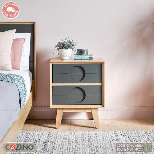Tủ đầu giường Spot 2 ngăn gỗ sồi- đẹp, giá rẻ tại hcm và hà nội