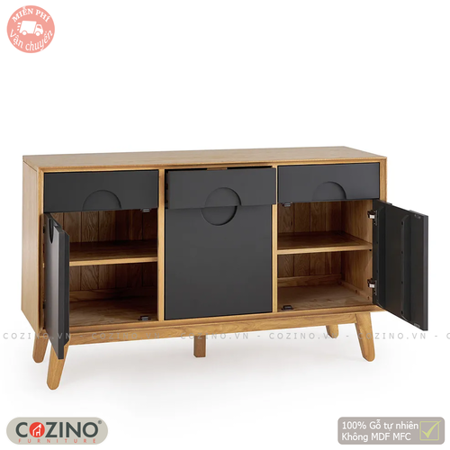 Tủ chén Spot 3 cánh 3 ngăn kéo gỗ sồi Mỹ- đẹp, giá rẻ tại hcm và hà nội