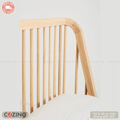 Giường đôi Spindle gỗ sồi (nhiều kích thước)- đẹp, giá rẻ tại hcm và hà nội