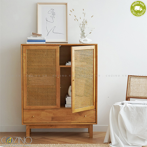 Tủ trưng bày lớn Iris cánh mây gỗ cao su- đẹp, giá rẻ tại hcm và hà nội