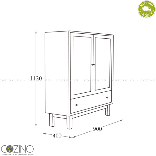 Tủ trưng bày lớn Iris cánh mây gỗ cao su- đẹp, giá rẻ tại hcm và hà nội