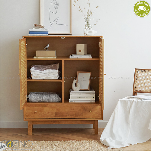 Tủ trưng bày lớn Iris cánh mây gỗ cao su- đẹp, giá rẻ tại hcm và hà nội
