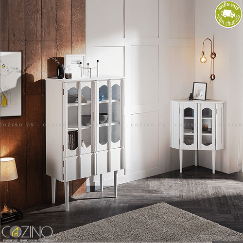 Tủ trưng bày 2 tầng Iris - Màu trắng- đẹp, giá rẻ tại hcm và hà nội