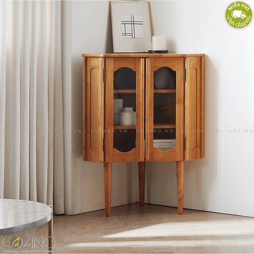 Tủ trưng bày góc Iris màu trắng- đẹp, giá rẻ tại hcm và hà nội