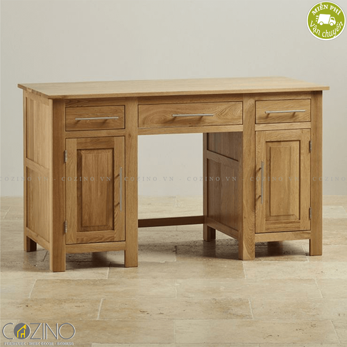 Bàn làm việc Kintai có 2 tủ hông gỗ sồi Mỹ- đẹp, giá rẻ tại hcm và hà nội