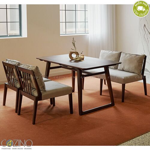 Bộ bàn ăn 4 chỗ Bluebell cao cấp gỗ sồi (1m4 - 2 đơn, 1 đôi)- đẹp, giá rẻ tại hcm và hà nội