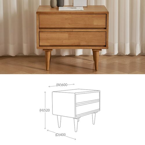 Tủ góc ngăn kéo 2 ngăn Iris gỗ cao su- đẹp, giá rẻ tại hcm và hà nội
