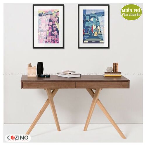 Bàn học, bàn làm việc gỗ sồi CZN12- đẹp, giá rẻ tại hcm và hà nội