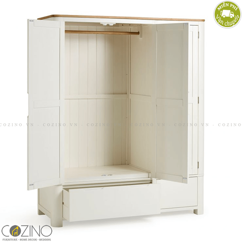 Tủ quần áo Hove 3 cánh 2 ngăn kéo gỗ sồi 1m4 (nhiều kích thước)- đẹp, giá rẻ tại hcm và hà nội