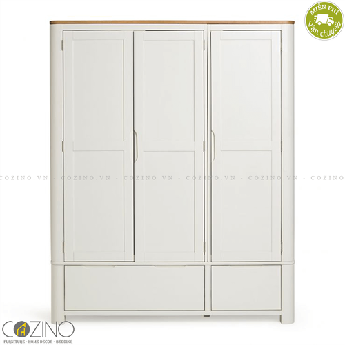 Tủ quần áo Hove 3 cánh 2 ngăn kéo gỗ sồi 1m4 (nhiều kích thước)- đẹp, giá rẻ tại hcm và hà nội