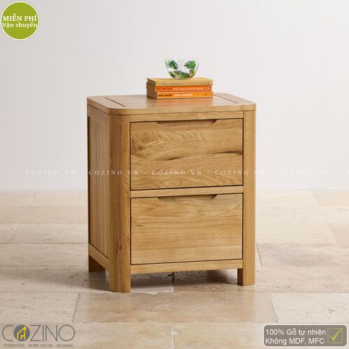 Tủ đầu giường 2 ngăn Emley gỗ sồi Mỹ- đẹp, giá rẻ tại hcm và hà nội