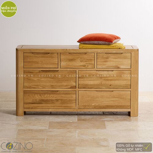 Tủ 7 ngăn kéo 3 tầng Emley gỗ sồi Mỹ- đẹp, giá rẻ tại hcm và hà nội