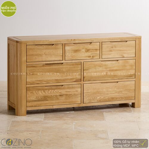 Tủ 7 ngăn kéo 3 tầng Emley gỗ sồi Mỹ- đẹp, giá rẻ tại hcm và hà nội
